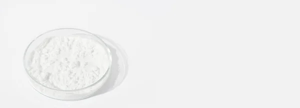 Polvo Blanco Una Placa Petri Cocaína Cannabinoides Polvo Medicinal Antibióticos — Foto de Stock
