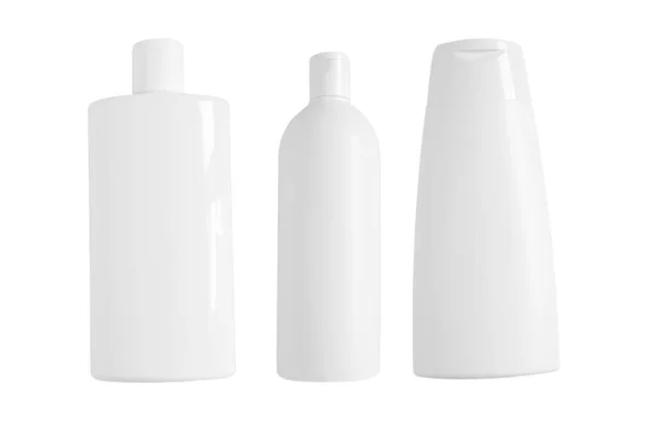 Set Botellas Cosméticas Sobre Fondo Blanco —  Fotos de Stock