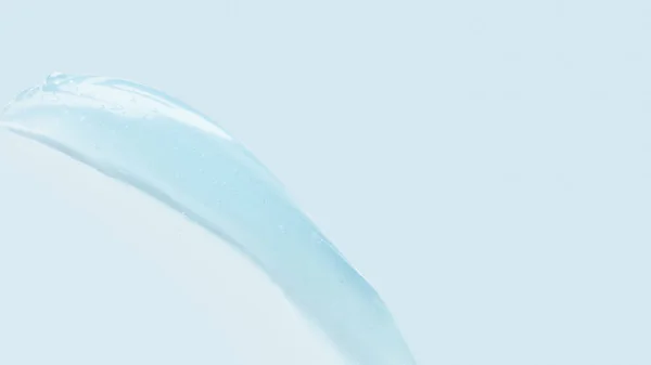 Fluindo Gel Transparente Fundo Azul Banner Com Espaço Vazio Para — Fotografia de Stock