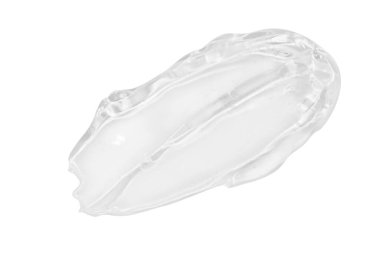 Şeffaf kozmetik jel lekesi. Boş bir arkaplanda.