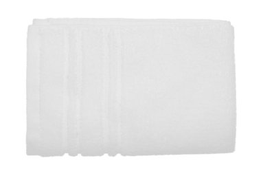 Katlanmış beyaz havlu. Boş bir arkaplanda. P