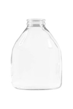 Şeffaf cam şişe. boş bir arkaplanda. 