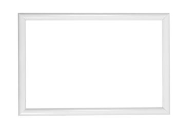 Boş arkaplanda beyaz boş fotoğraf çerçevesi.