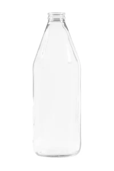 Şeffaf cam şişe. boş bir arkaplanda. 