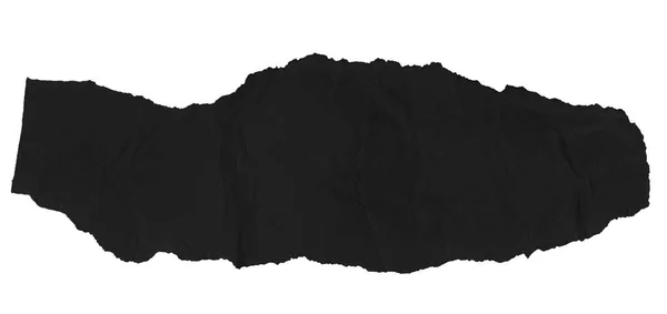 Boş bir arkaplanda siyah buruşuk bir kağıt parçası..
