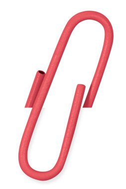 Boş bir arkaplanda kırmızı ataç.