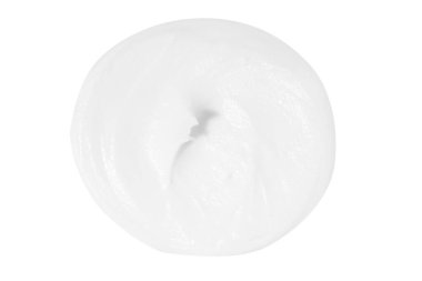 Boş bir arkaplanda beyaz krem lekesi.