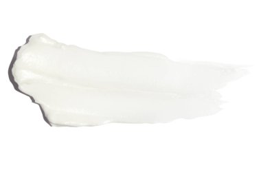 Boş bir arkaplanda bir krem lekesi.