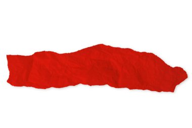 Kırpılmış kırmızı kağıt. Boş arkaplanda bir yığın kağıt