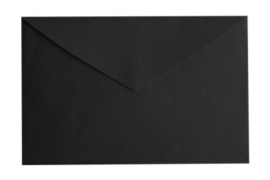 Boş bir arkaplanda siyah bir zarf.