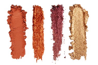 Boş bir arkaplanda parlayan fırça darbeleri ve mat göz farı seti