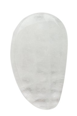 Boş bir arkaplanda beyaz renkli doğal taştan yapılmış Gouache kazıyıcısı.