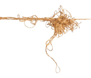 Bir iplik yumağı. İp ve iplik. Boş bir arkaplanda