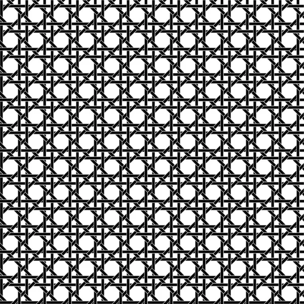 シームレスなブラックホワイトベクトルのカンニング織りパターン — ストックベクタ
