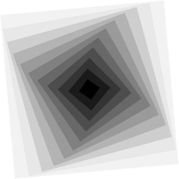 白色灰黑色同心正方形光学设计 — 图库矢量图片
