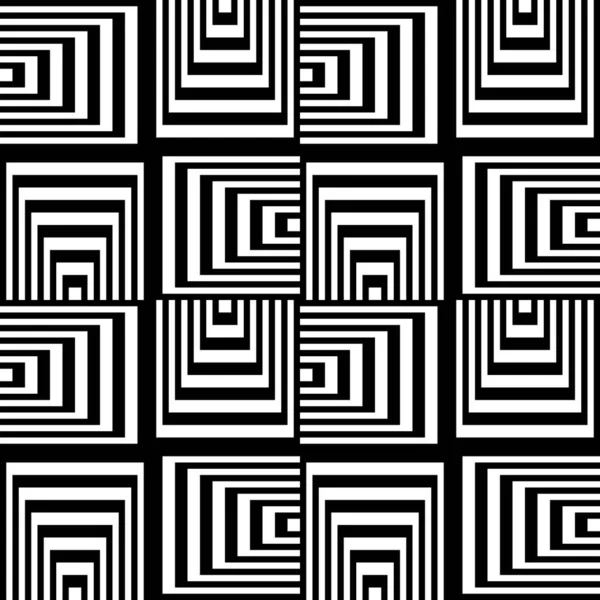 Noir Blanc Abstrait Motif Fond Géométrique Sans Couture — Image vectorielle