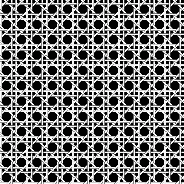 シームレスなホワイトブラックベクトルキャニング織りパターン — ストックベクタ
