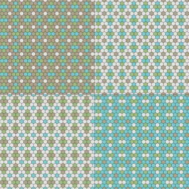 Altıgen dikişsiz soyut fayans desenleri mavi taba yeşil