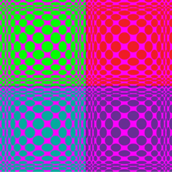Mod Art Vector Patterns Bright Colorsand Circles — Stock Vector