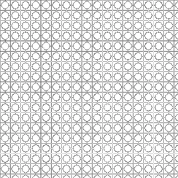 黒いライン連結円および正方形のベクトル継ぎ目が無い背景パターン — ストックベクタ