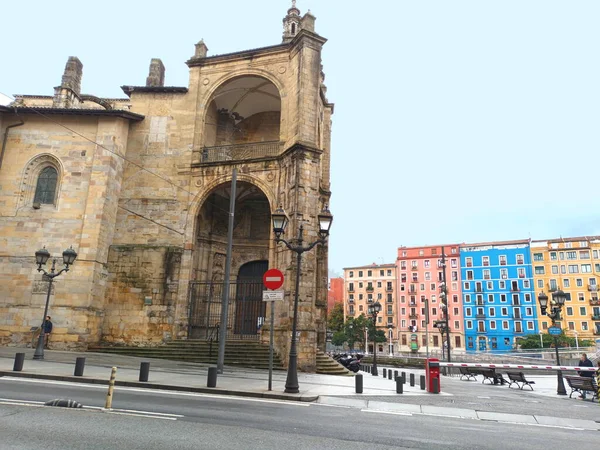 Oude Nieuwe Bilbao Promotiefotografie Die Twee Aspecten Van Stad Belicht — Stockfoto