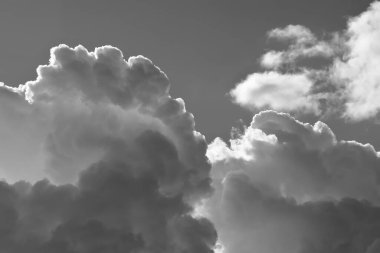 Storm clouds, black and white photograph of a storm cumulus ninbo,