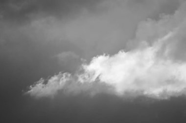 Storm clouds, black and white photograph of a storm cumulus ninbo,