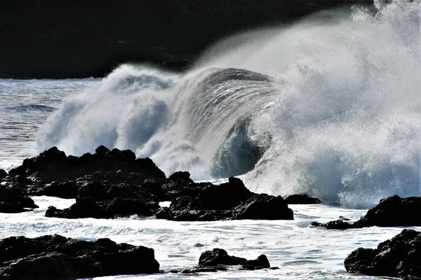 Fotografier Vågorna Och Det Brusande Havet Teneriffas Kust — Stockfoto