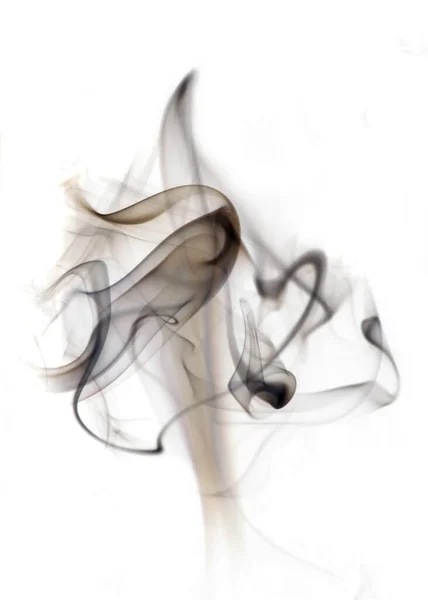 白色背景下模糊形状的烟的艺术抽象图片 — 图库照片