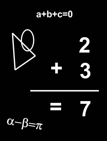怪胎数学 黑色黑板与荒谬可笑的数学操作 — 图库照片
