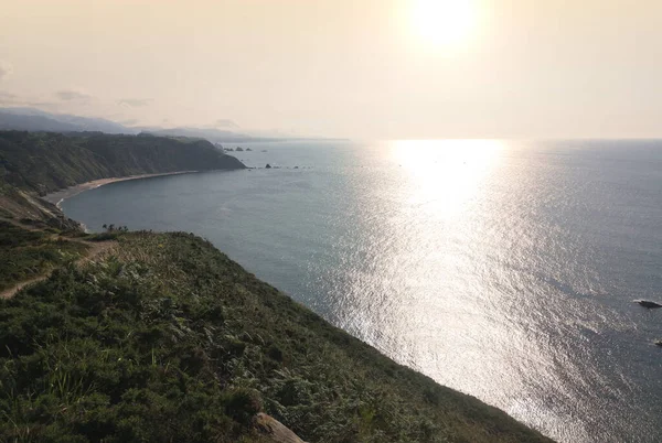 Werbefotografie Der Landschaft Von Asturien Spanien Rund Den Leuchtturm Von — Stockfoto