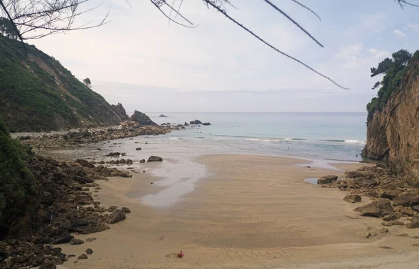 西班牙阿斯图里亚斯景观宣传摄影 观点路线 从阿吉拉尔海滩到圣埃斯特班 德普拉亚海岸远足路线 — 图库照片