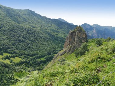 Somiedo Gölü Vadisi, Asturias, İspanya 'nın promosyon fotoğrafçılığı eşsiz bir güzellik, turistik ilgi ve iyi korunmuş doğa alanı.,