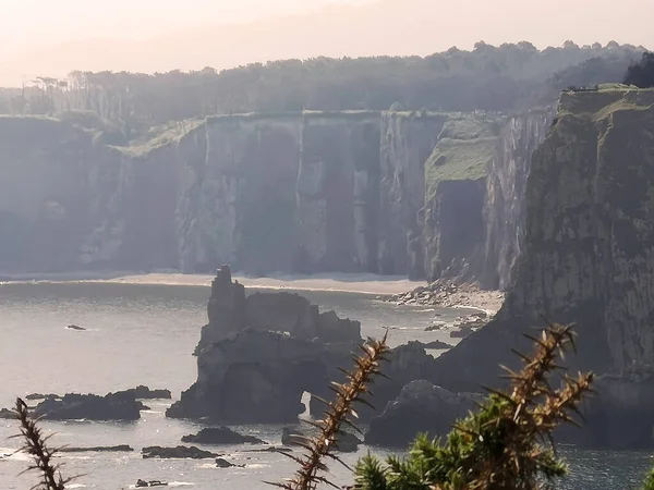 Fotografia Promocyjna Krajobrazu Asturii Hiszpania Wokół Latarni Morskiej Cape Busto — Zdjęcie stockowe