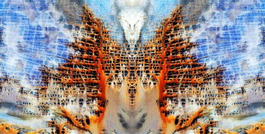 Sosyal ağ, Afrika çöllerinin havadan çekilmiş soyut simetrik fotoğrafı, kavramsal fotoğraf, yayıcı filtre,