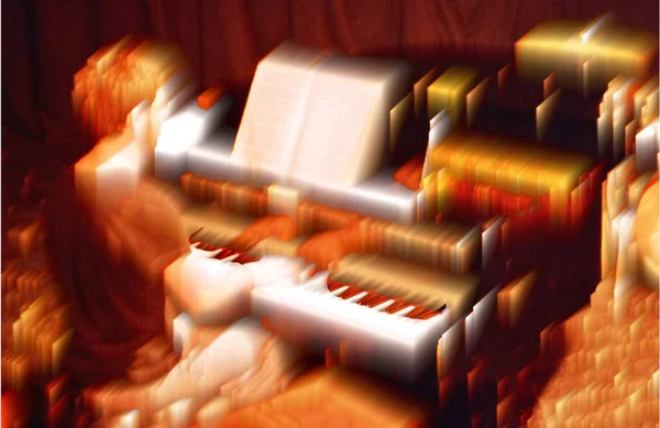 钢琴协奏曲 解构古典音乐 给它一个新的价值 扩音器滤波器 概念性摄影 — 图库照片