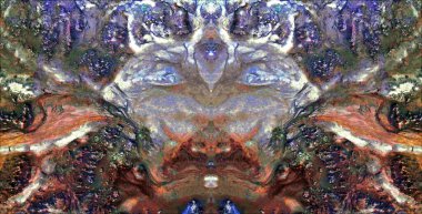 Devletin bin yüzü, Afrika çöllerinin soyut simetrik fotoğrafı, kavramsal fotoğraf, dağıtıcı filtre,