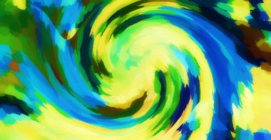 Soyut yin yang sembolü bileşimi, dinamik spiraller, renkler ve dokular, yin ve yang Tao hizmetindedir.,