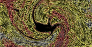 Soyut yin yang sembolü bileşimi, dinamik spiraller, renkler ve dokular, yin ve yang Tao hizmetindedir.,