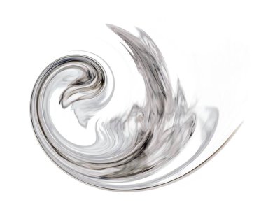 Kuğunun ölümü, beyaz arka planda bulanık duman şekillerinin sanat soyut fotoğrafı..