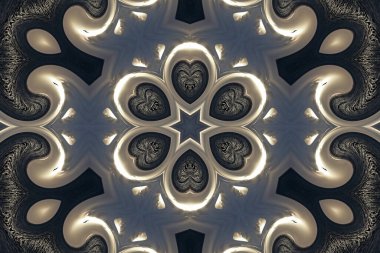 yin yang kaleydoskop, renkli yin yang, tao, geometrik figürlerin soyut bileşimi kaleydoskopik düzenleme oluşturur,