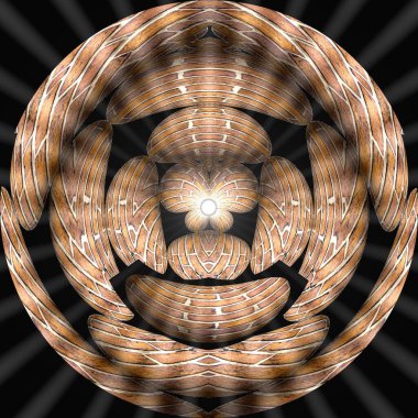  Meditasyon için mandala, iç diyaloğu durdurmak, kaleydoskopik düzenleme oluşturan geometrik figürlerin soyut bileşimi,