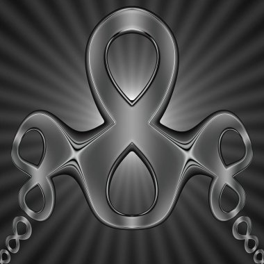 deconstruction infinity sign, silver color, black background,  series of artistic variations of the mathematical sign of Infinity, represents the concept of Infinity.  is also called lemniscate. clipart