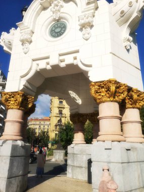 colonial ornament of the Maria Cristina bridge in San Sebastin, Guipuzcoa, Spain, clipart