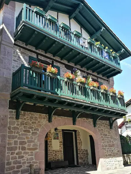 stock image typical Basque house in Elizondo, Navarra, Spain,