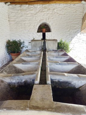 Pampaneira 'dan hatıra, eski çamaşırlar, Las Alpujarras, Granada, İspanya,