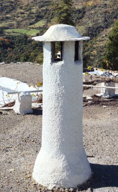 Souvenir from Capileira, famous and typical chimneys of the houses of Capileira, Las Alpujarras, Granada, Spain, clipart