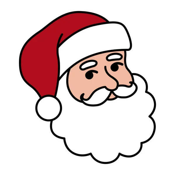 Лицо Санта Клауса Праздничный Дизайн Новым Годом Векторная Иллюстрация Белом — стоковый вектор