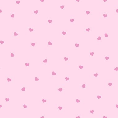 Seamless pattern with hearts on pink background. Valentine's day. Vector texture. 