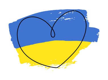 Ukrayna Bayrağı. Vektör çizimi. Barışın sembolü. Satır sanatı.